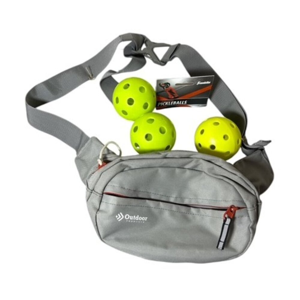 Outdoor Products Essential Fanny Pack Waist Bag Hiking Grey Adjustable Strap Zip